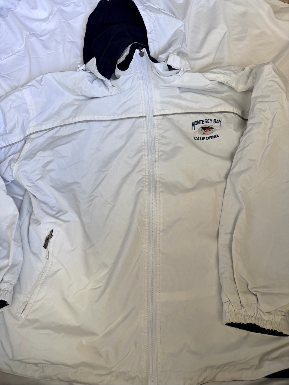 Monterey Bay California White Windbreaker Jacket/Reversible